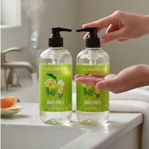 2x Caldrea Ginger Pomelo Hand Soap Scent Pump Citrus Aloe Vera 10.8 oz